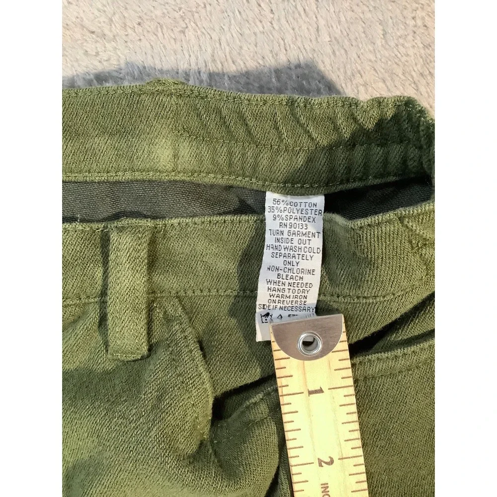 Bob Mackie Smart Denim 2-Pc Suit Green Gold Piping Jacket Pants Set Women's L